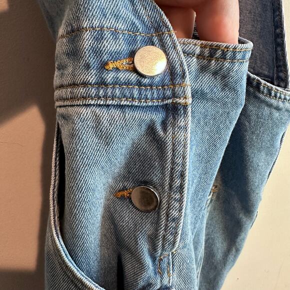 WeWoreWhat Basic Overalls Light Wash Denim M - Picture 9 of 11